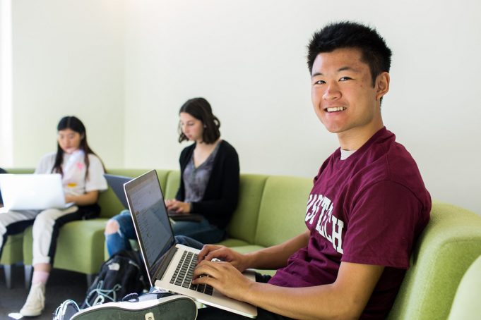 Students with laptops